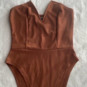 SHEIN Brown One Piece Bodysuit
